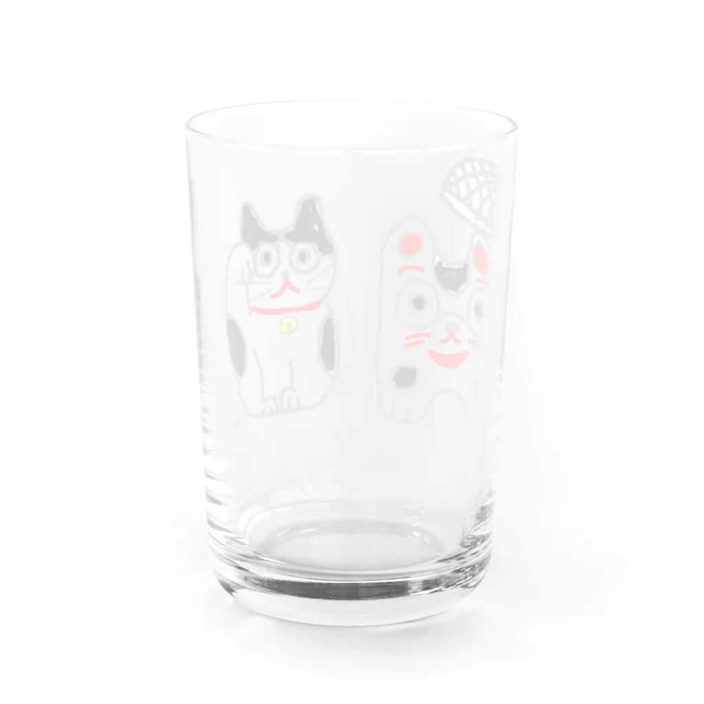 HUMMING BIRD DESIGNの籠犬と招き猫 Water Glass :back