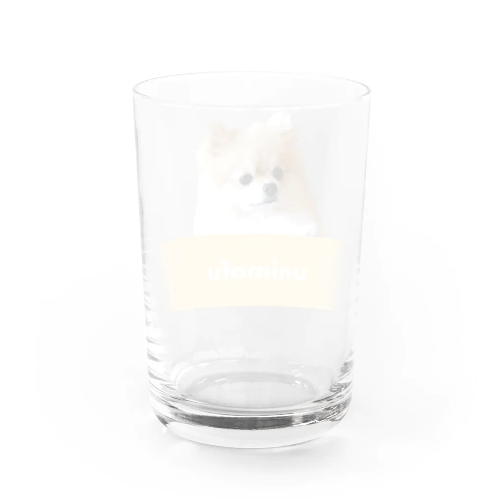 ポメラニアン グッズ unimofu pomeranianのポメラニアン チーズバー unimofu cheese bar Water Glass :back