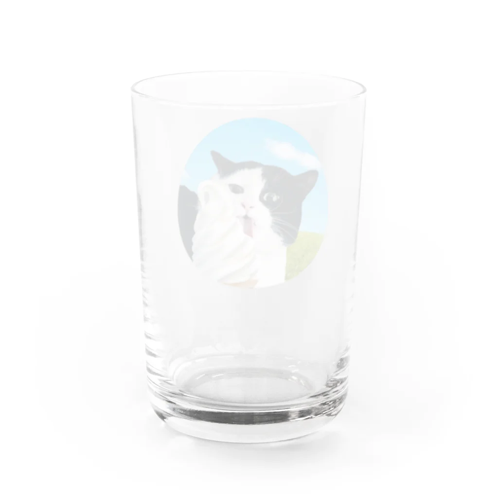 キボウノヒカリのmanmaruchan Water Glass :back