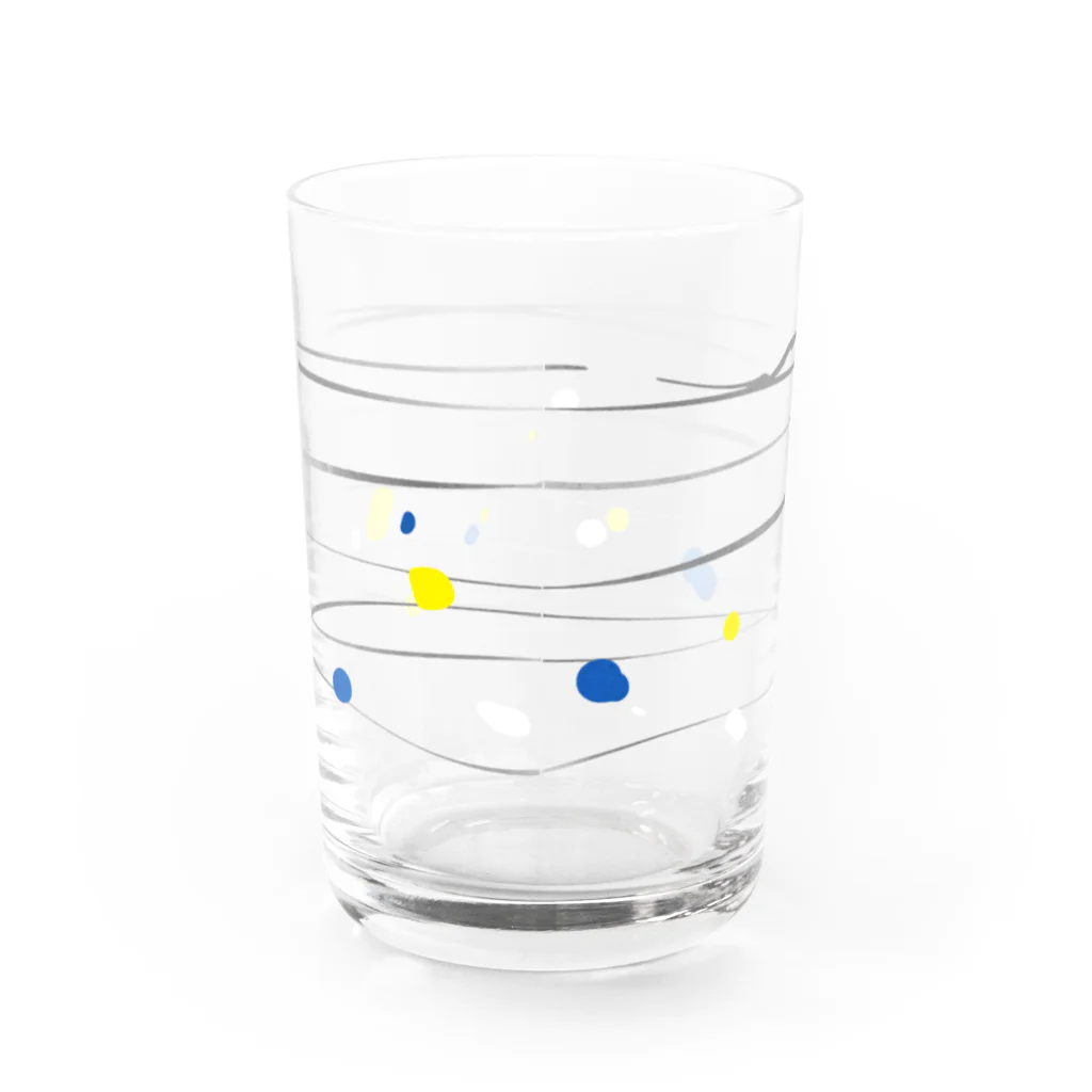 スイカ大好きマンのヨーヨー柄2 Water Glass :back