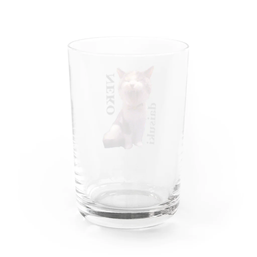 メリアさんがいっぱいのあくびneko daisuki Water Glass :back