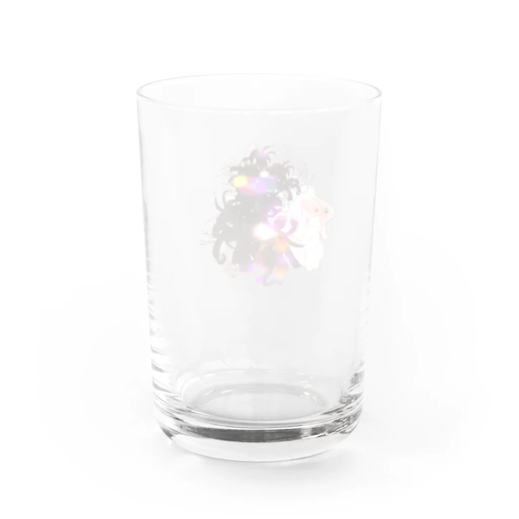 紅空月(kouzuki)designの金魚花_煌color Water Glass :back