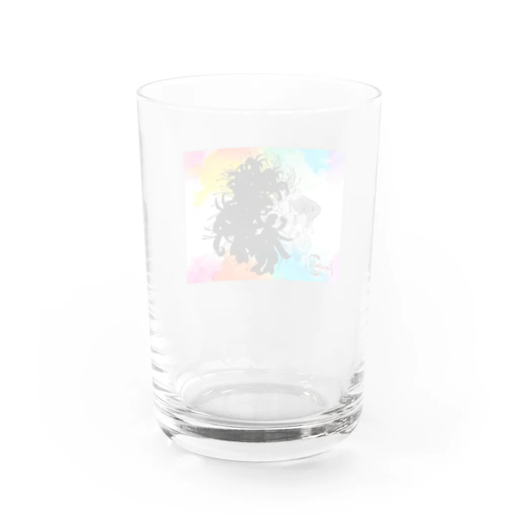 紅空月(kouzuki)designの金魚花_colorful Water Glass :back