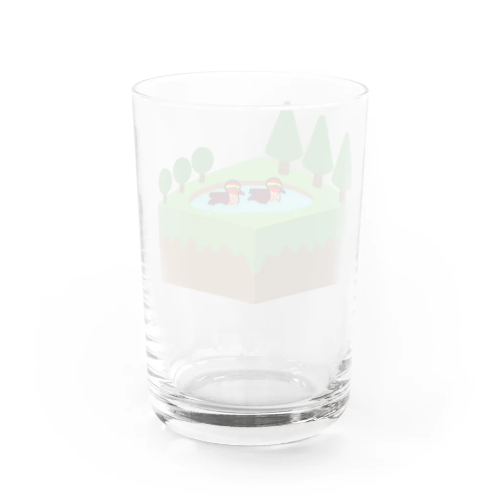 楽猫楽描しげ屋の箱池コガモ Water Glass :back