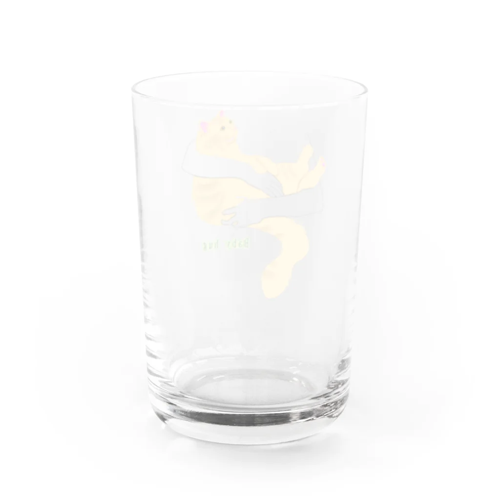 momolove のBaby hugにゃんこ(長毛茶トラ猫) Water Glass :back