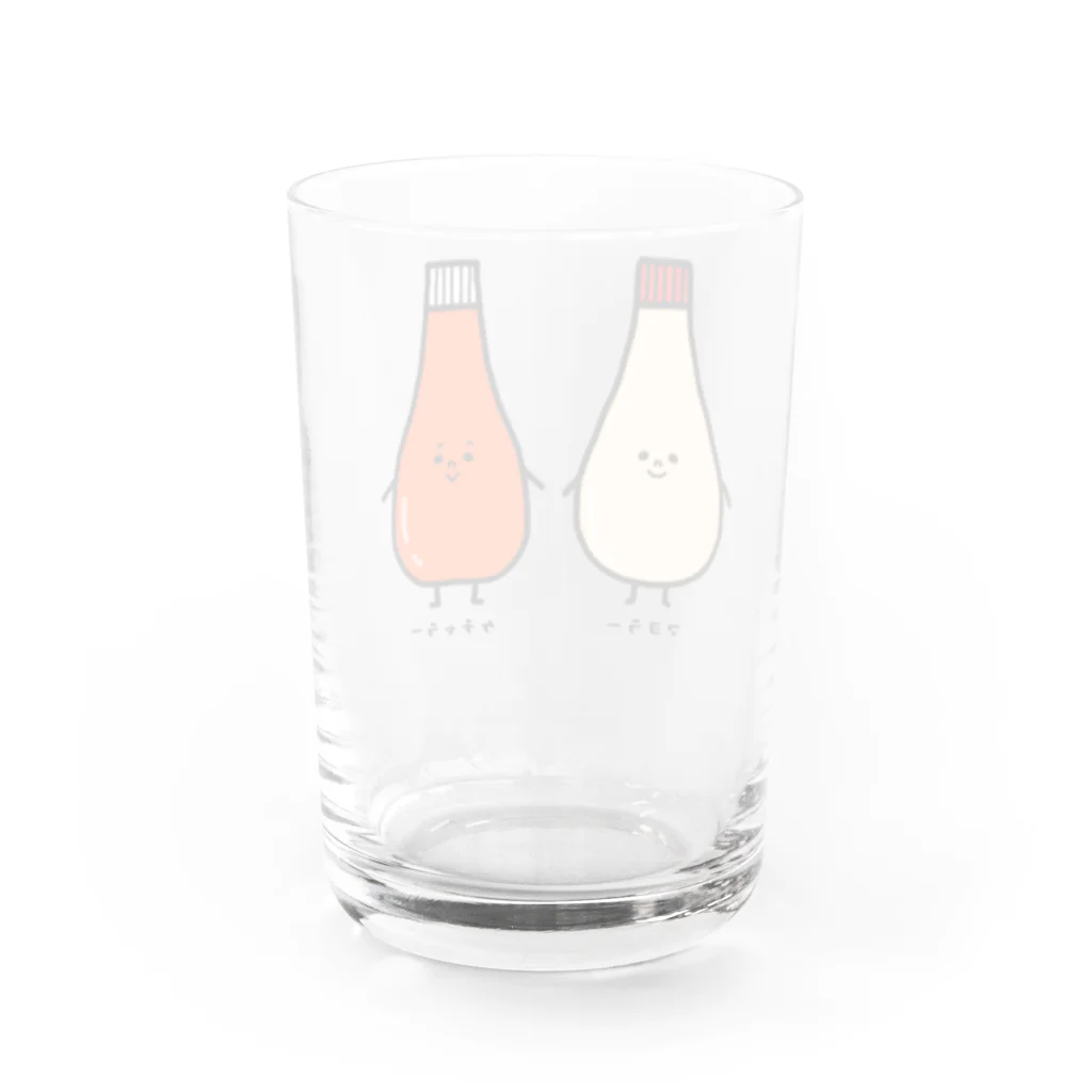 もちぱっちのマヨラーさんとケチャラーさん Water Glass :back