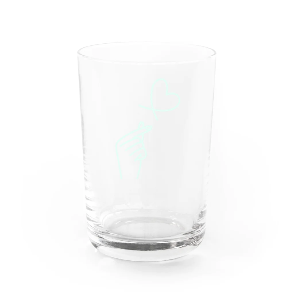 らくがきクオリティのmint green lover Water Glass :back