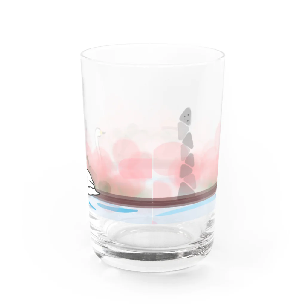 GIRASOREのMITO ~千波湖と白鳥~ Water Glass :back