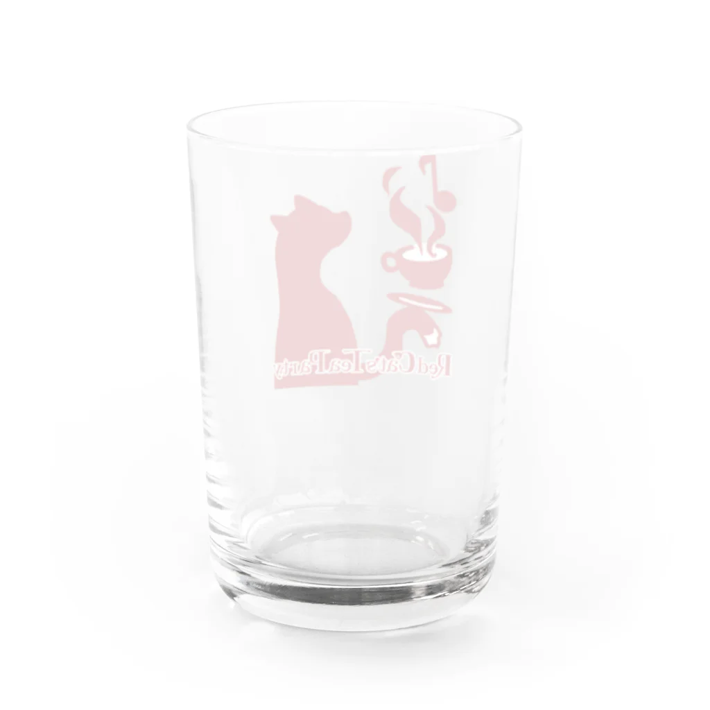 赤猫茶会制作所の赤猫茶会ロゴ Water Glass :back