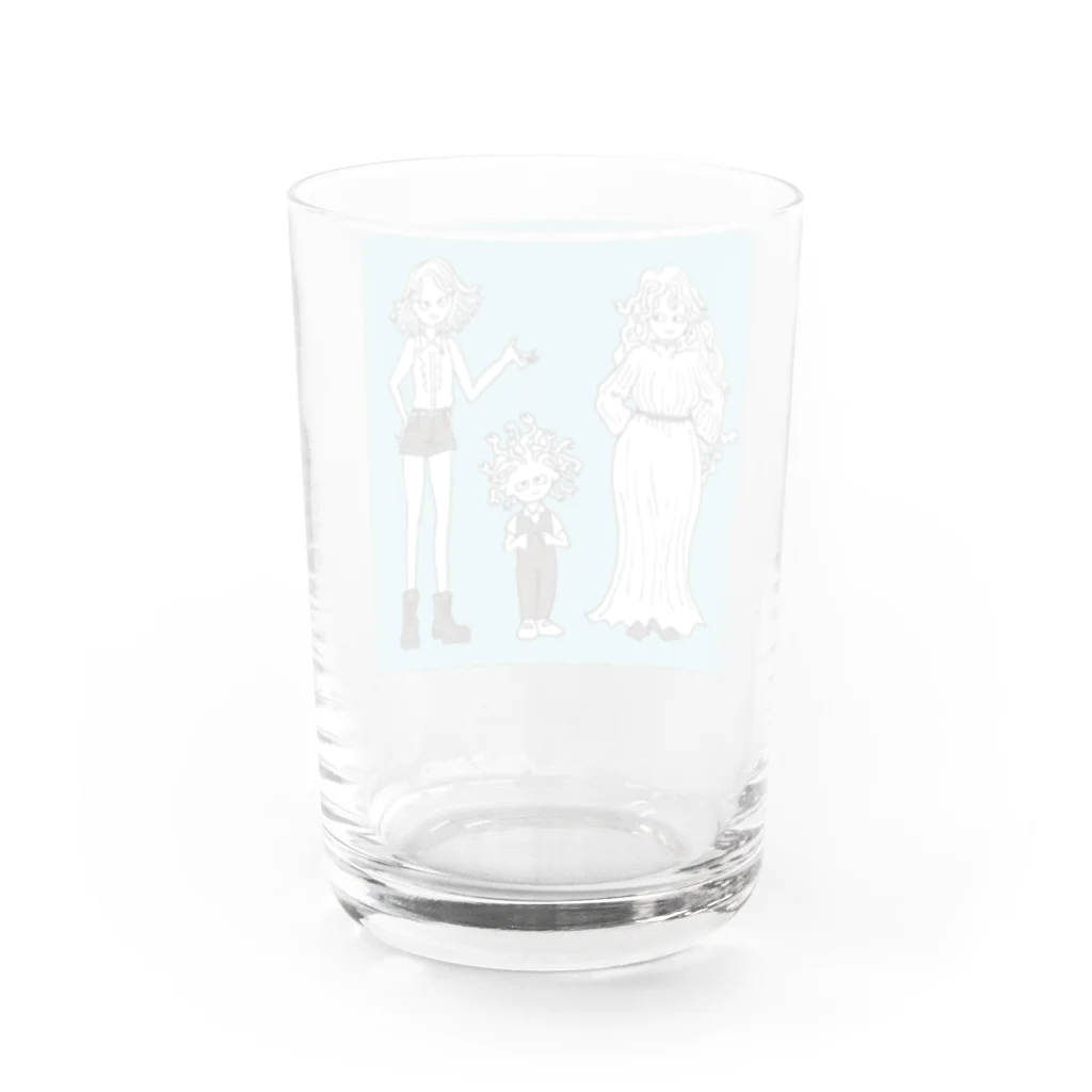 杜の魚のゴルゴン三姉妹 Water Glass :back