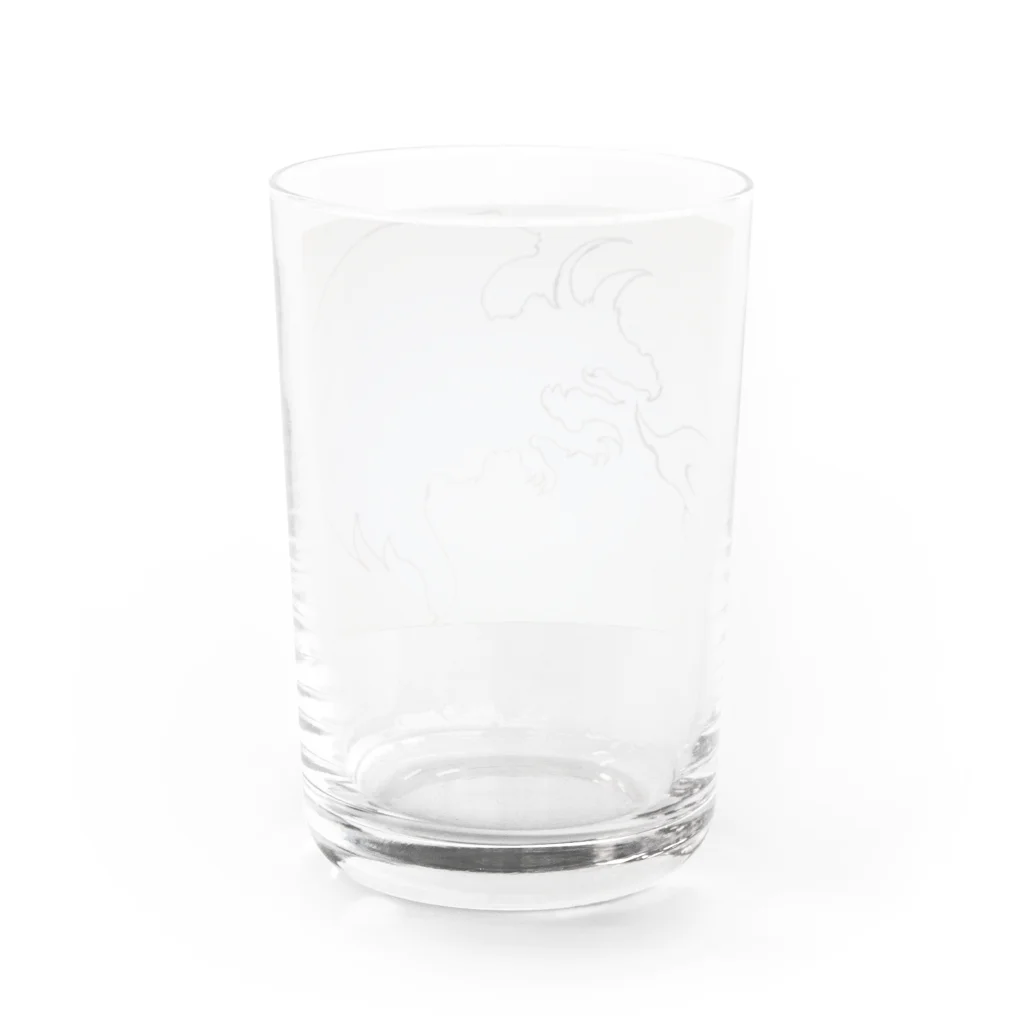 加糖みちるのショップのシルエットドラゴン Water Glass :back