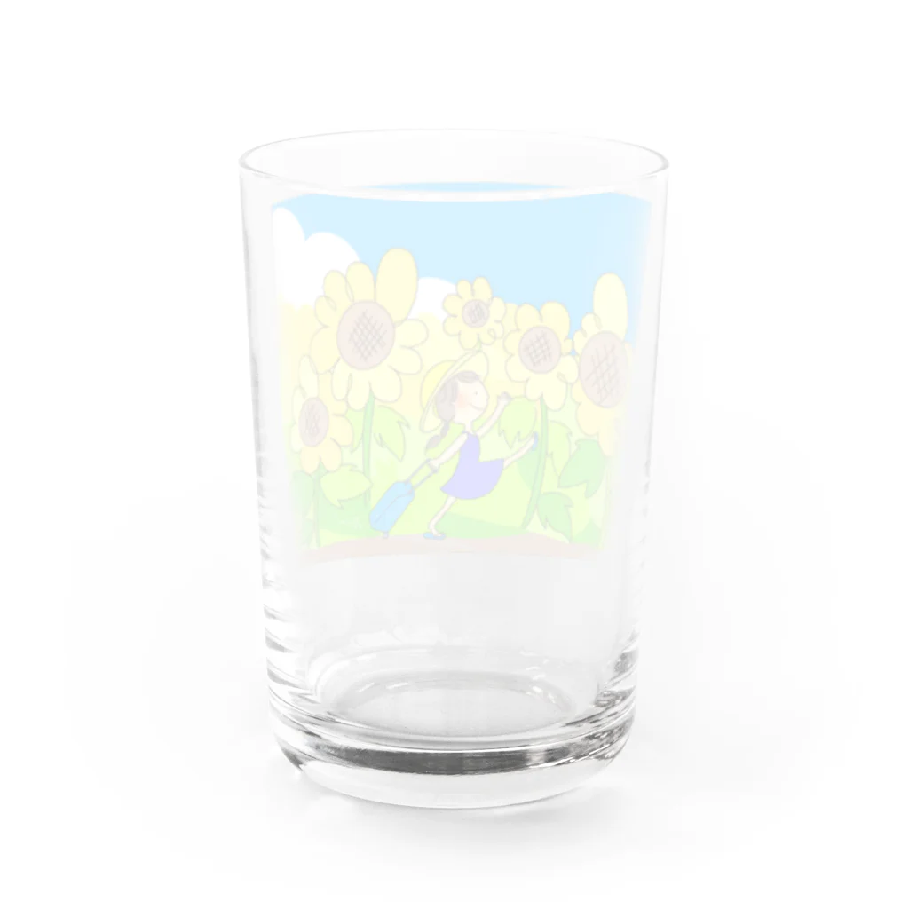 canyouの向日葵のおんなのこ Water Glass :back