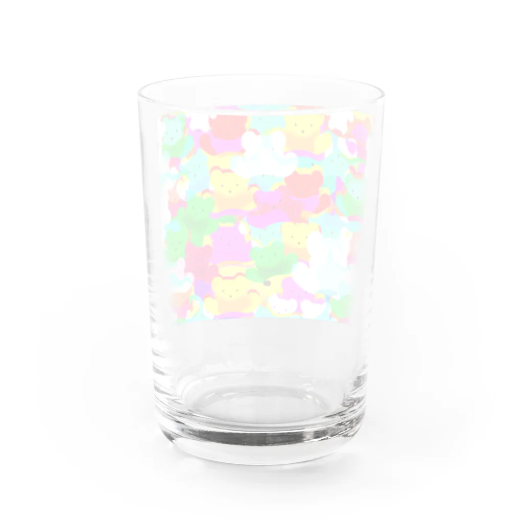 ✨🌈✨ユラクラカン🇯🇵 ✨🌈✨の🌈 colorful teddy bear🌈 Water Glass :back