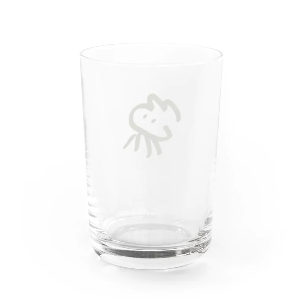 思ったより世界は早くてのポストイットネコ Water Glass :back