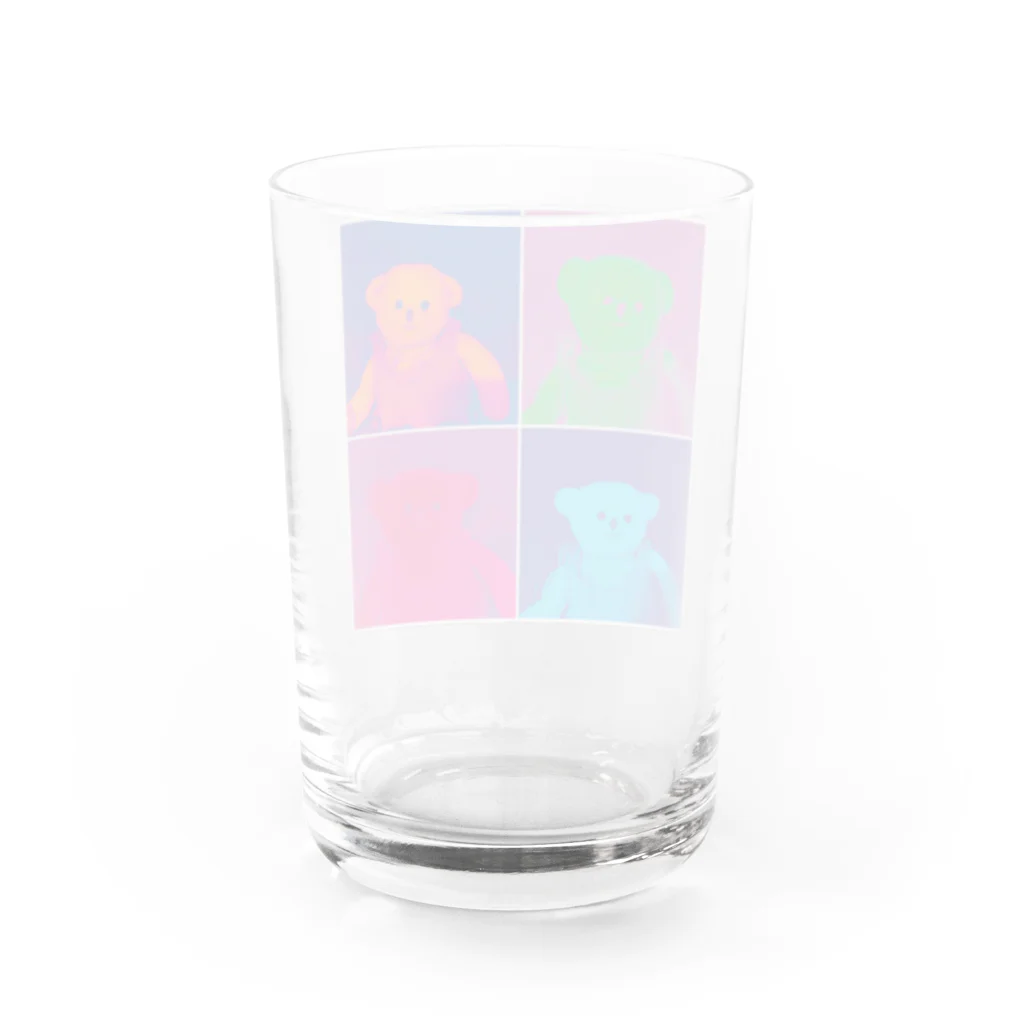 ショップ・かぼちゃの天ぷらのサイケデリックなくま（改） Water Glass :back