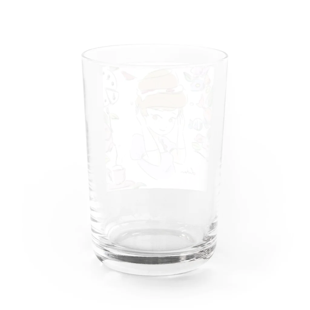 ふぅちゃんイラストのケーキちゃん Water Glass :back