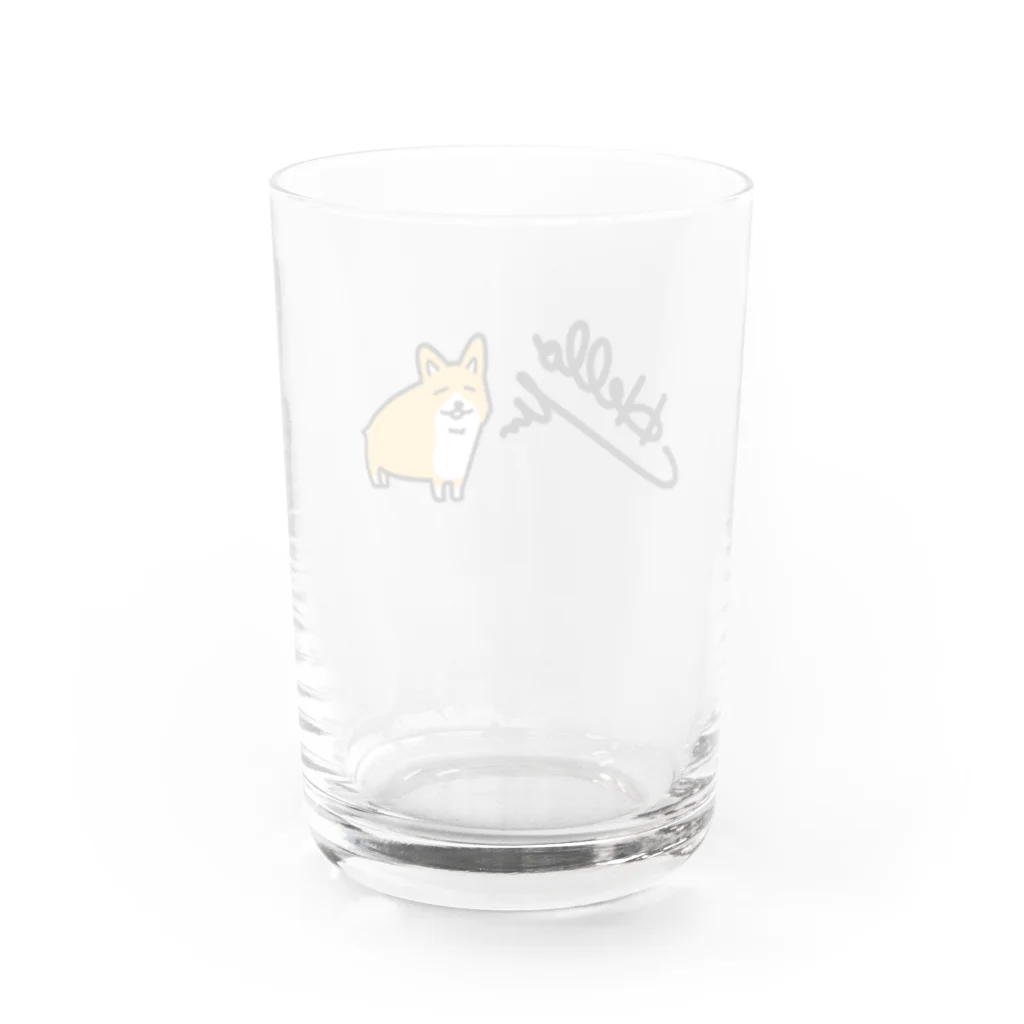 ほっこりアニマルキャラクターのコーギーのはなちゃん Water Glass :back