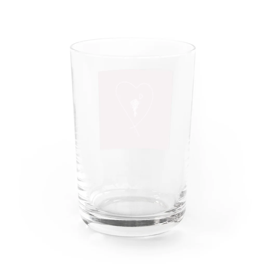 CanaCana のフラワーハート　(ピンク) Water Glass :back