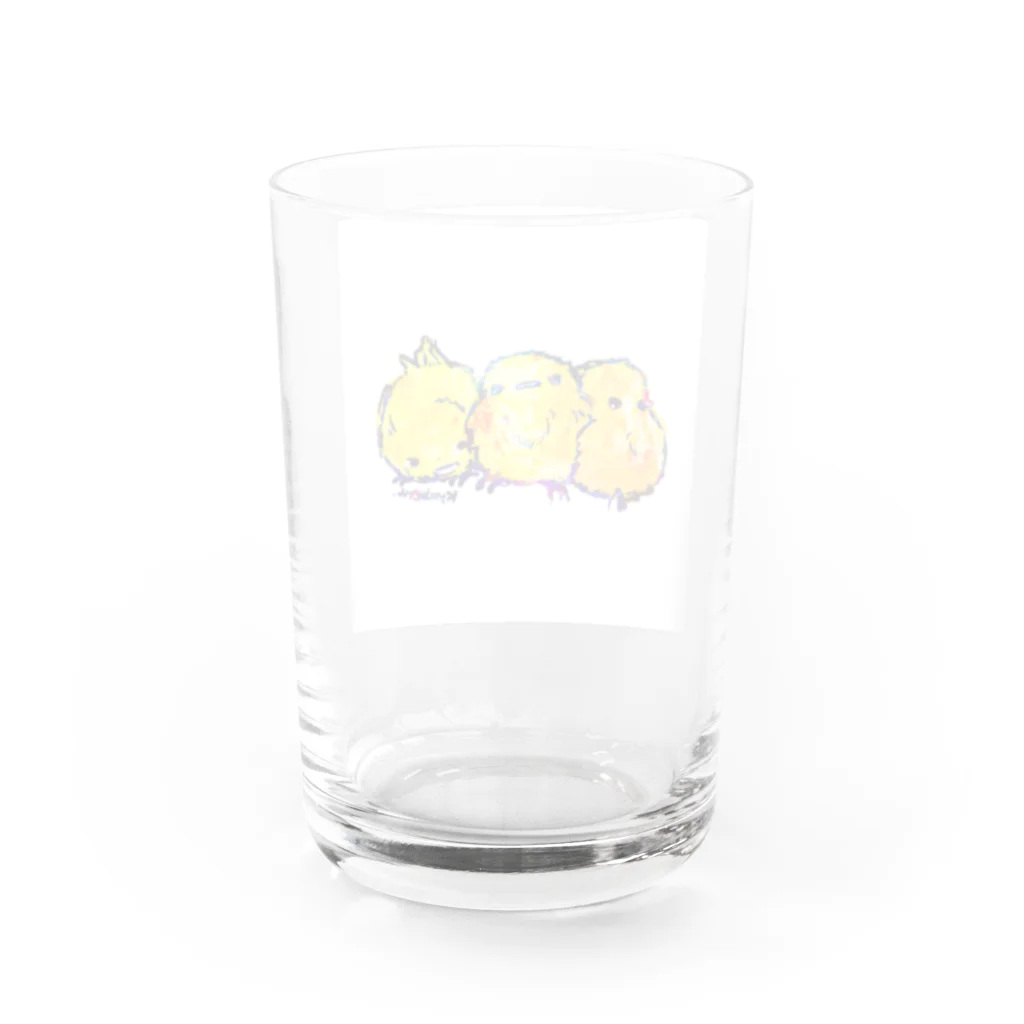 きゃべつくりーむのひよことりお Water Glass :back