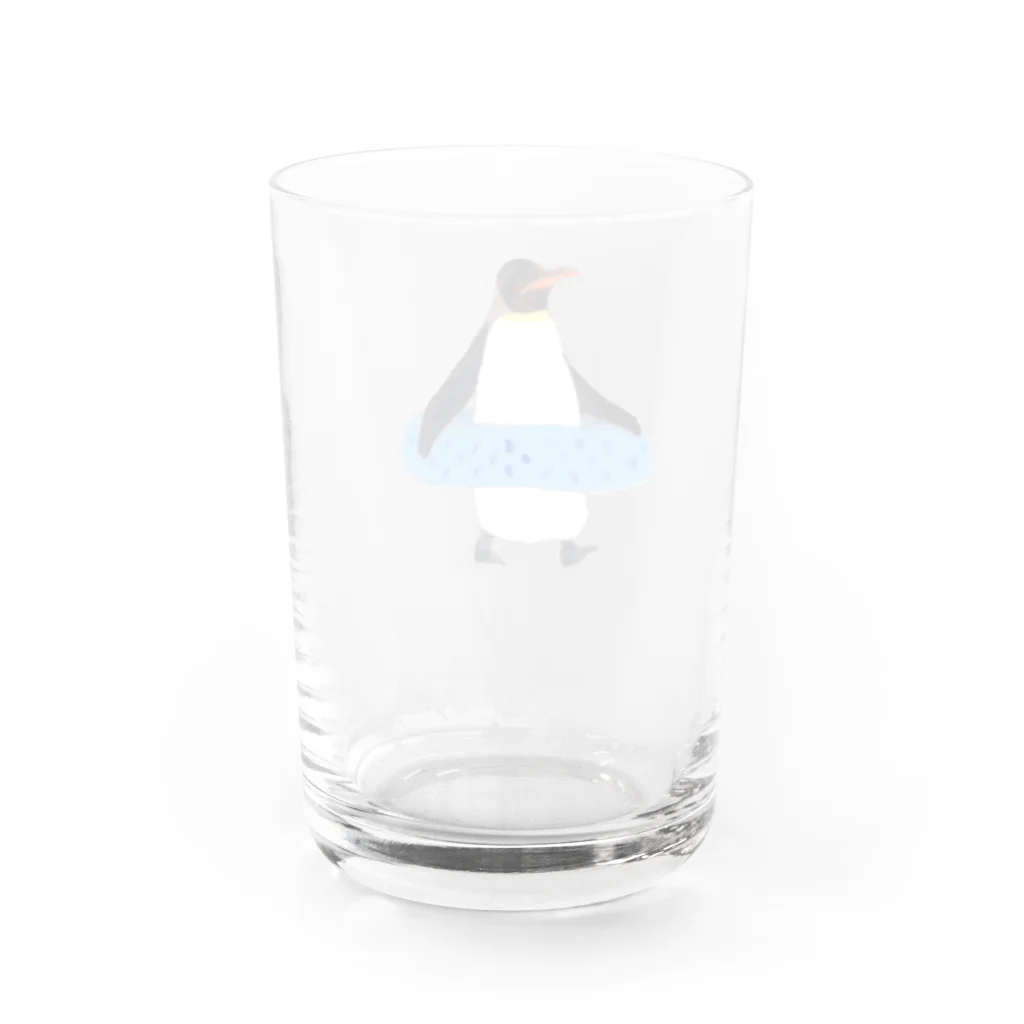 kuroのうきわペンギン Water Glass :back