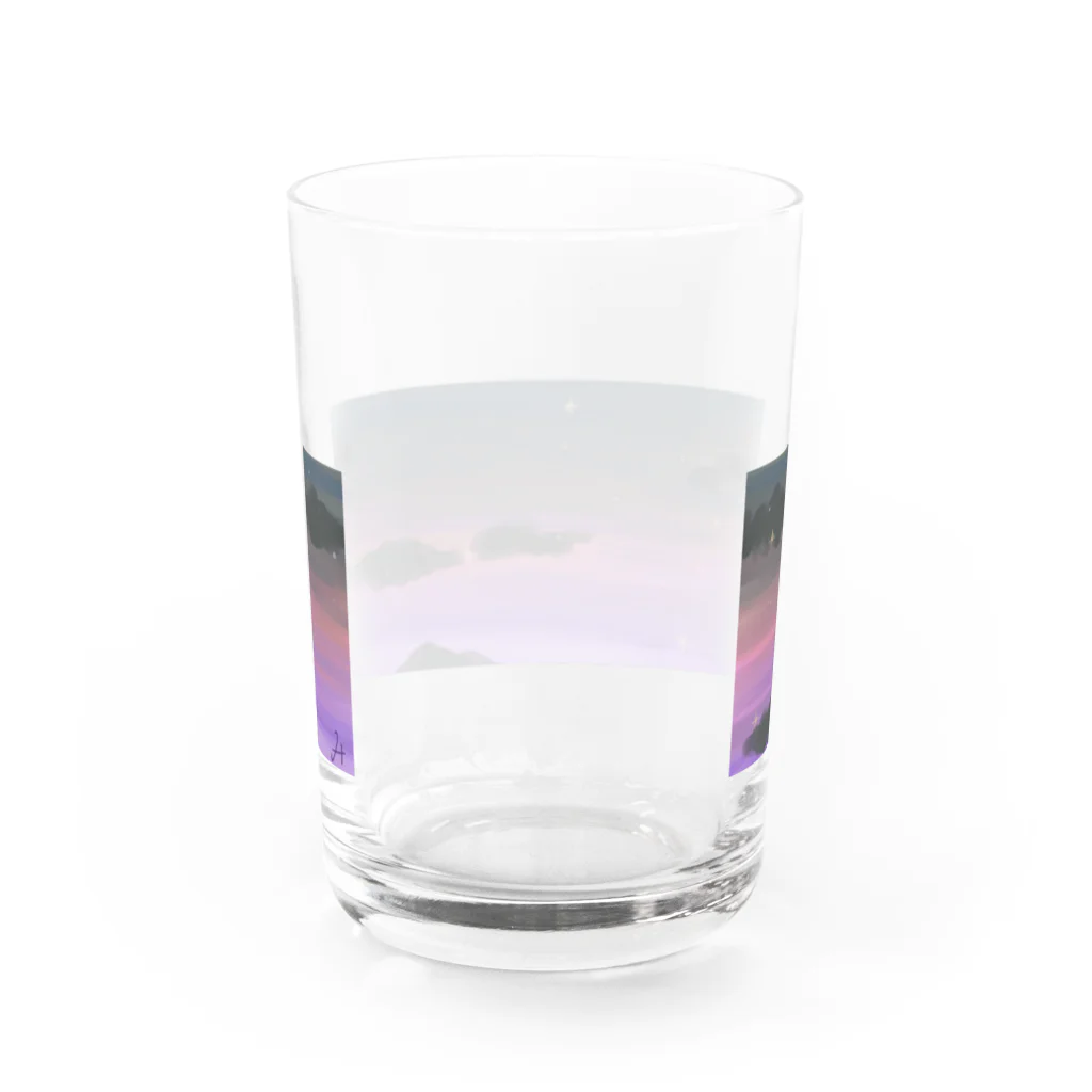 神秘的な世界のユウグレ Water Glass :back