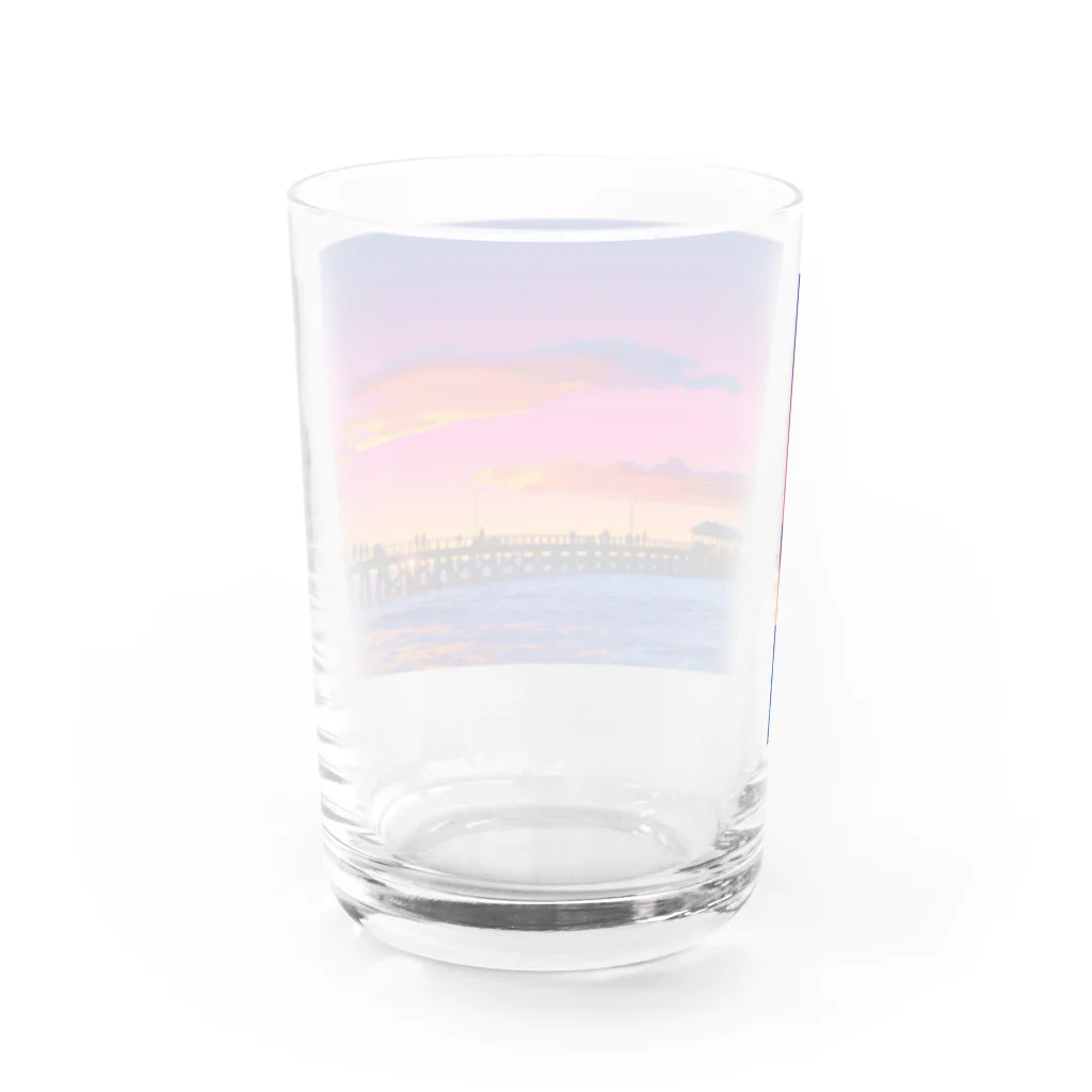 GALLERY misutawoのオーストラリア 夕暮れのヘンリービーチ桟橋 グラス反対面