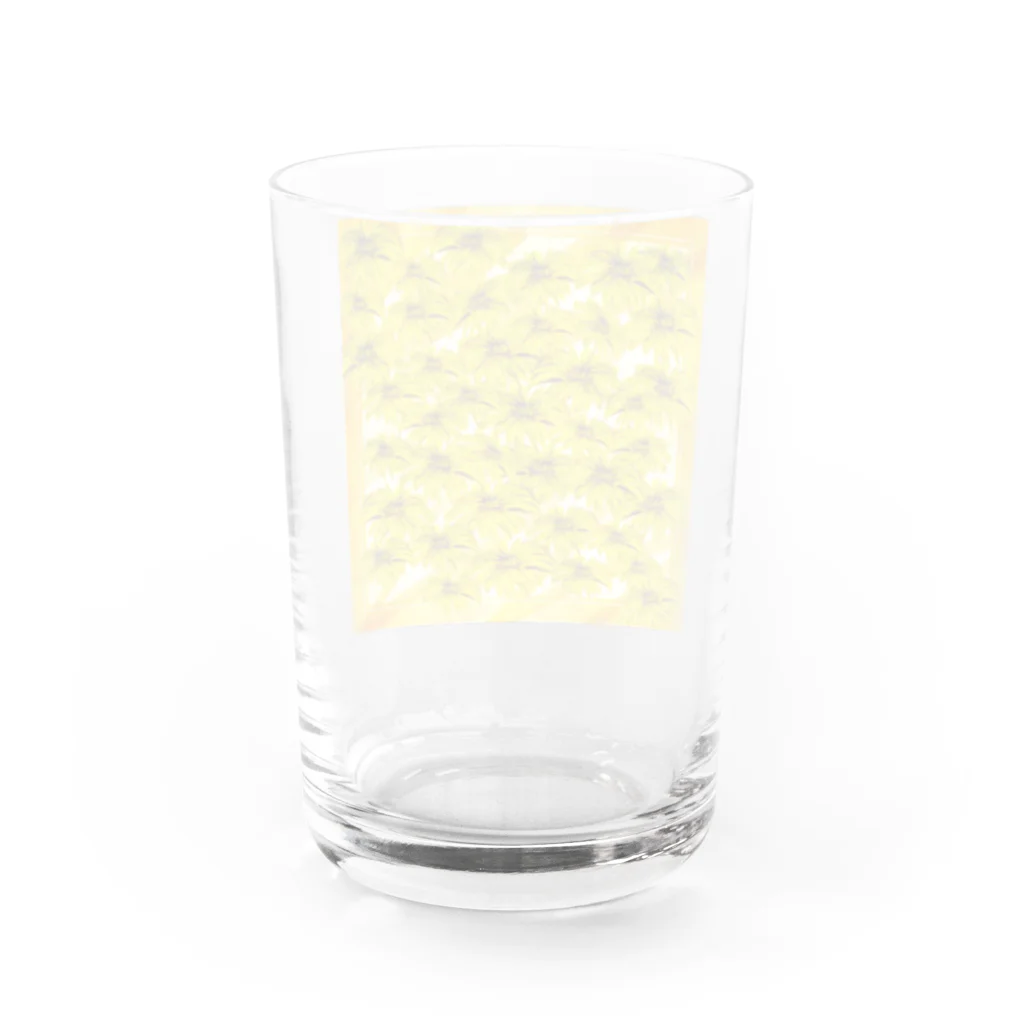 nanatitchのいっぱいいっぱいフラワー(yallow) Water Glass :back