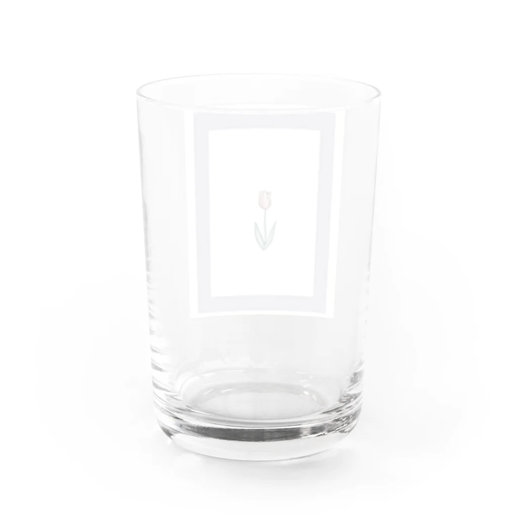 肉だんごのチューリップ くすみブルー Water Glass :back