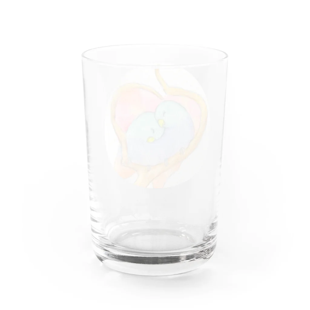 愛のとりちゃんショップSUZURI店の愛のとりちゃん〜愛の止まり木〜 Water Glass :back
