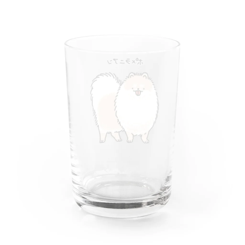 くもりのクリームぽめ Water Glass :back