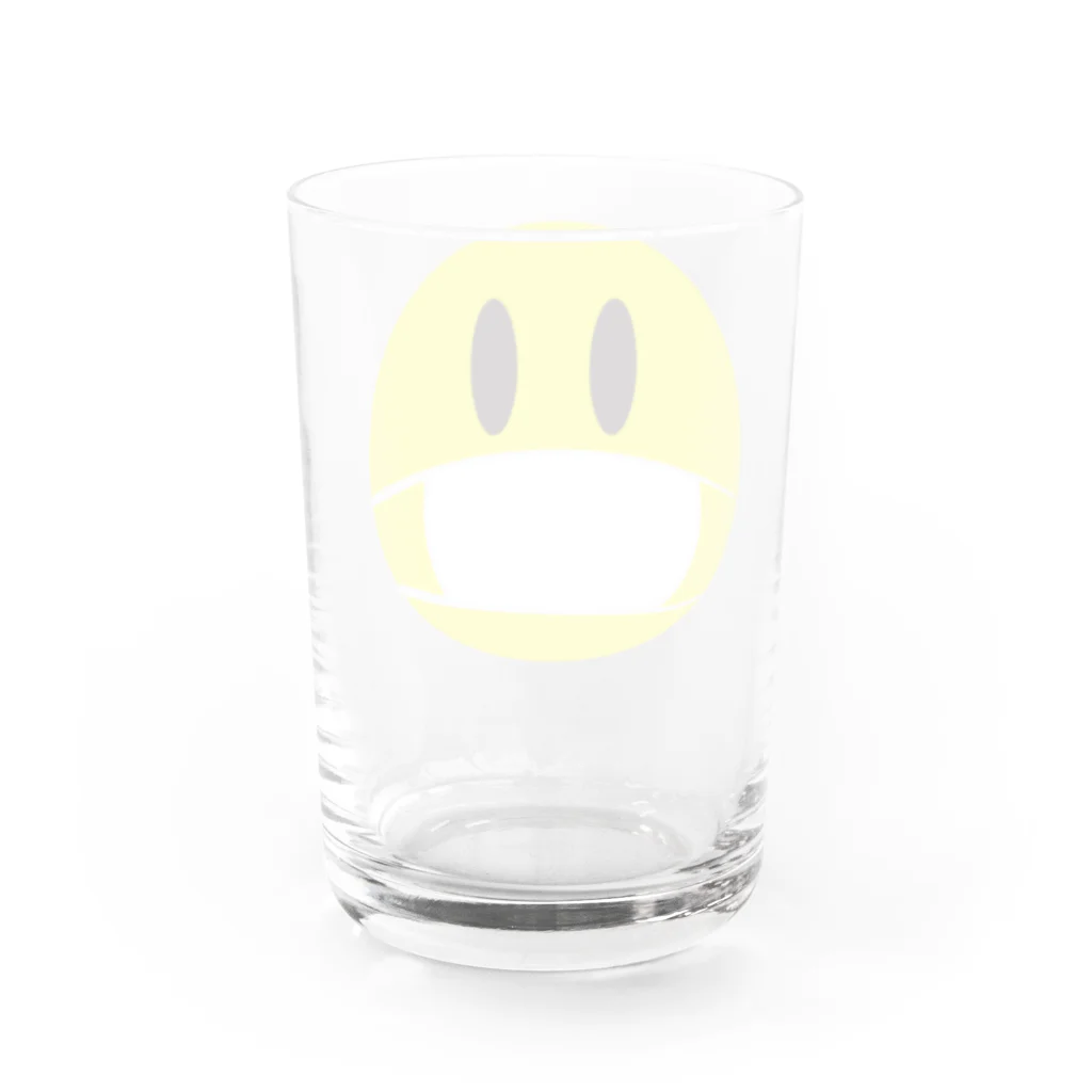 DRIPPEDのマスクをしたスマイリーフェイス Water Glass :back