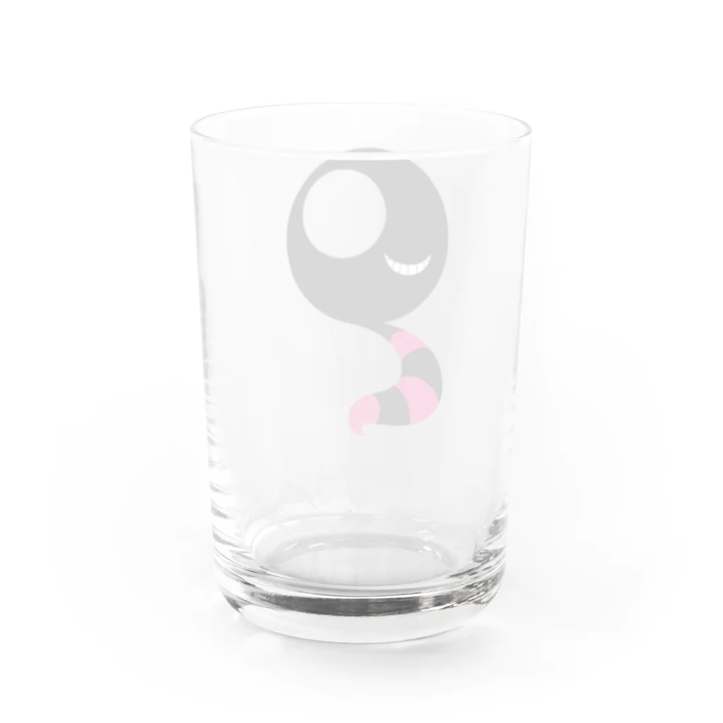 Aurua-grey-rootのピンクチェシャ猫 Water Glass :back