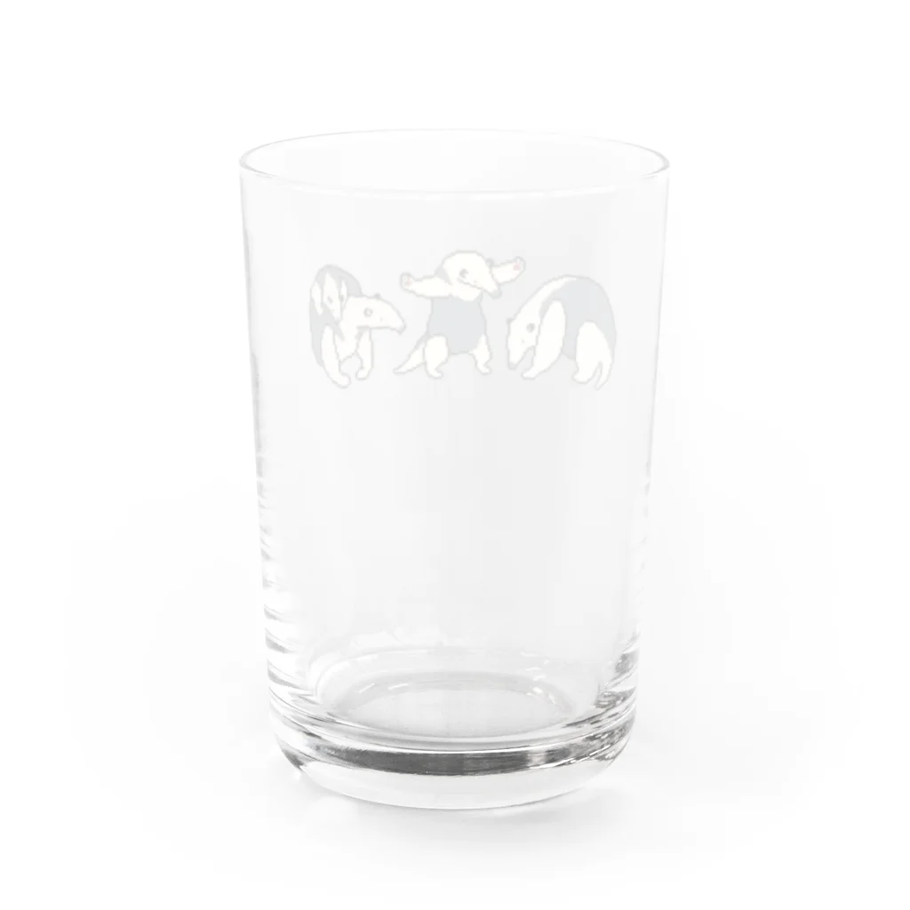 yuNN3のミナミコアリクイ　クリーム　ドット絵 Water Glass :back