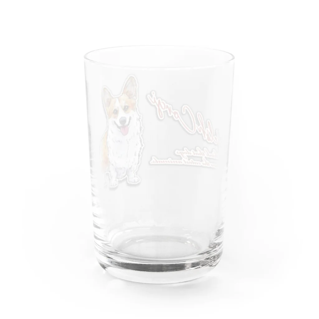 オリジナル工房プリントンの ウェルシュコーギー イラストプリント Water Glass :back