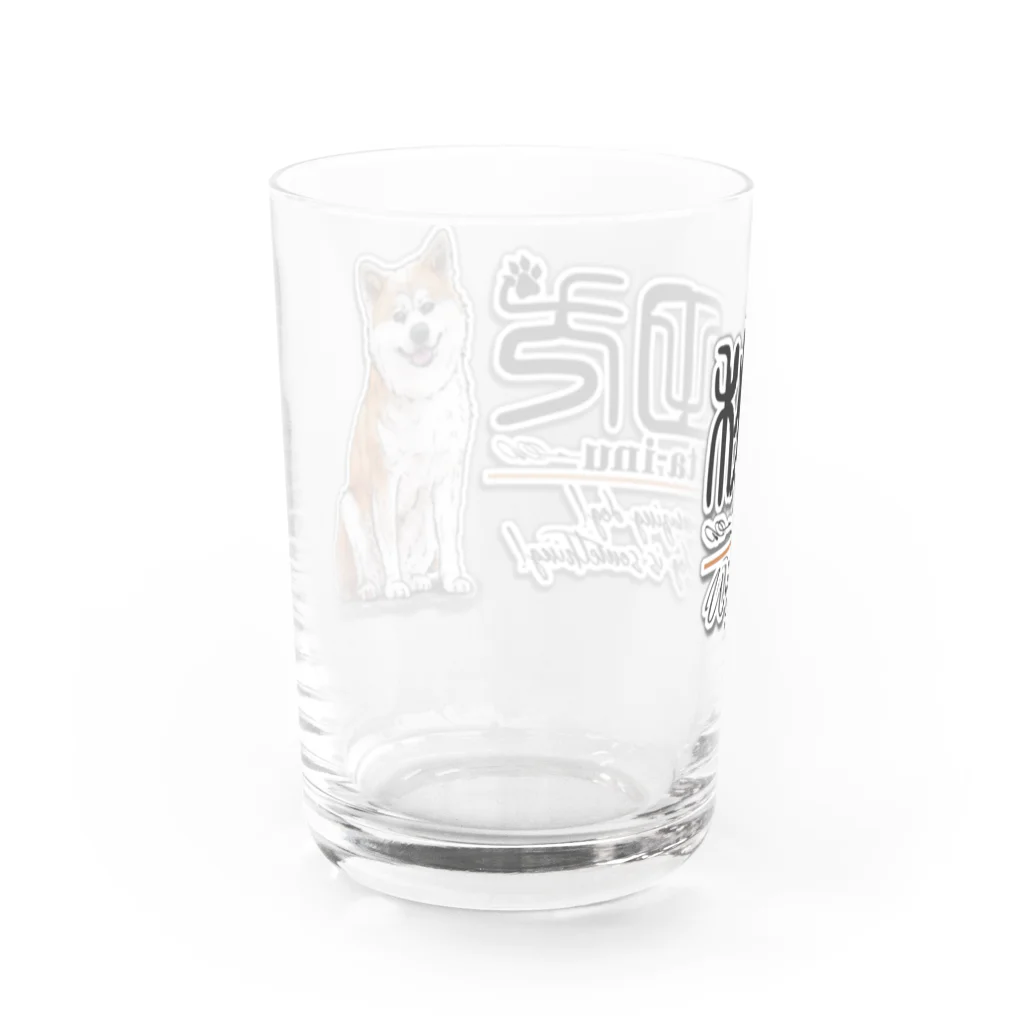 オリジナル工房プリントンの秋田犬  イラストプリント Water Glass :back