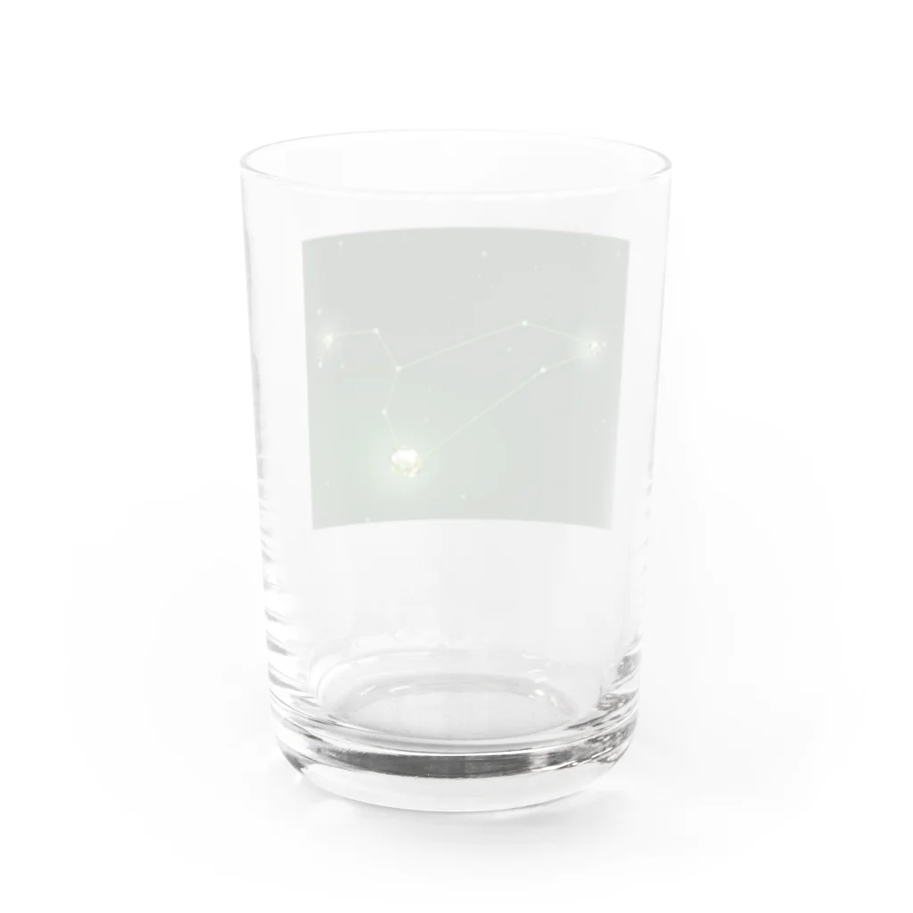 いぬコロの星座と誕生石（しし座×ペリドット） Water Glass :back