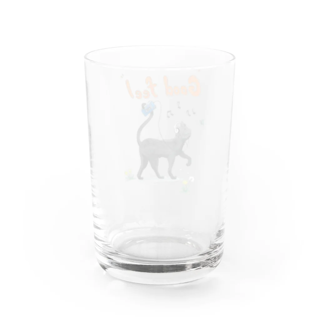 ペットショップボーイズのネコちゃん(黒猫) Water Glass :back