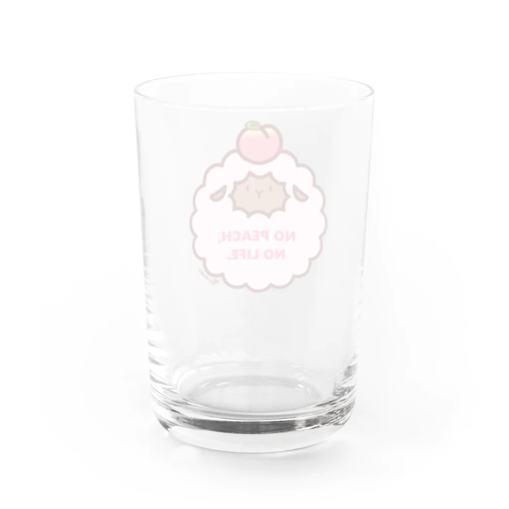 Nari's Farm(ナリズファーム)ひつじと桃のNO PEACH,NO LIFE.★ Water Glass :back