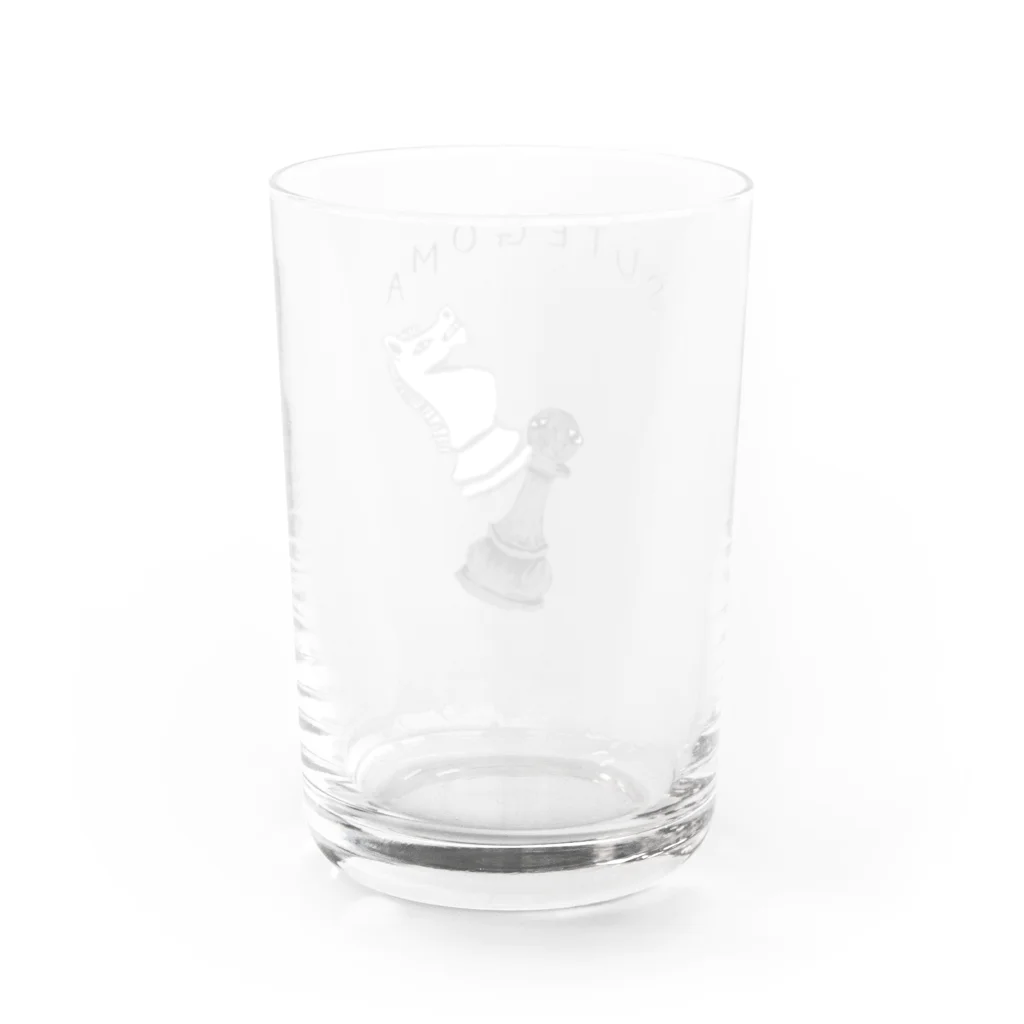 NIKORASU GOの自虐デザイン「捨て駒」 Water Glass :back