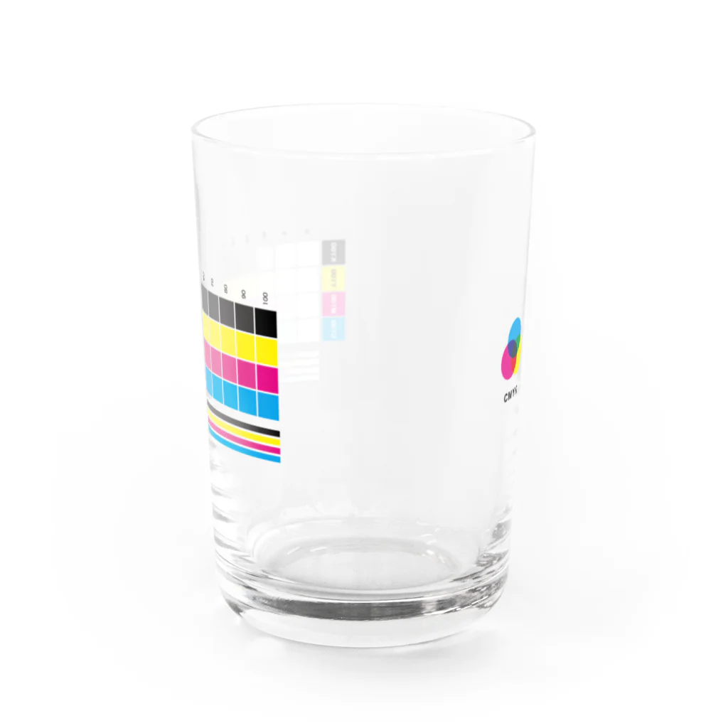 鳥なのにワンちゃん。のCMYK 色の三原色 Water Glass :back