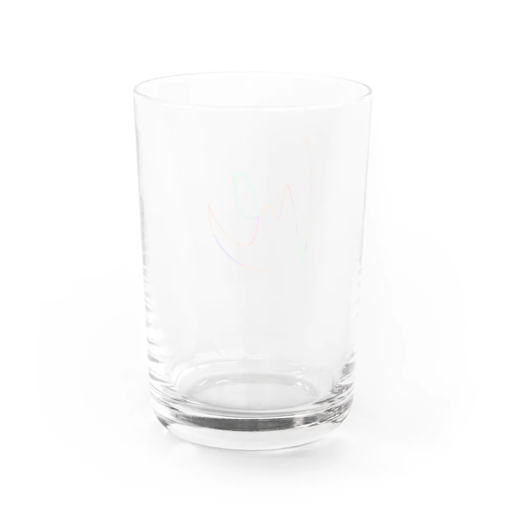 ○△□(まるさんかくしかく)のらくがきポップ Water Glass :back