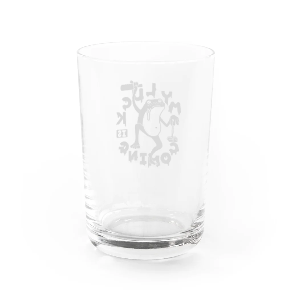 MY LUCK IS COMING.の酔いどれラックくん Water Glass :back