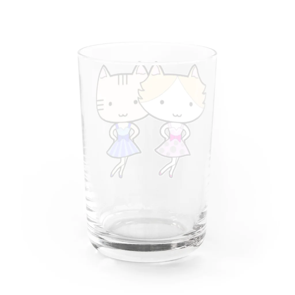 neko*neko*の猫のナナミとミミ子 Water Glass :back