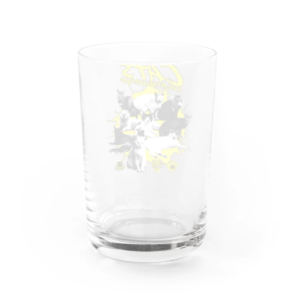 LONESOME TYPE ススの猫が世界を支配する（黄） Water Glass :back