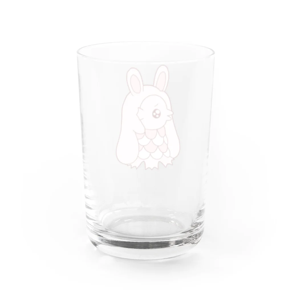 かわいいもののおみせ　いそぎんちゃくのぴえんうさ耳アマビエ　文字なし Water Glass :back