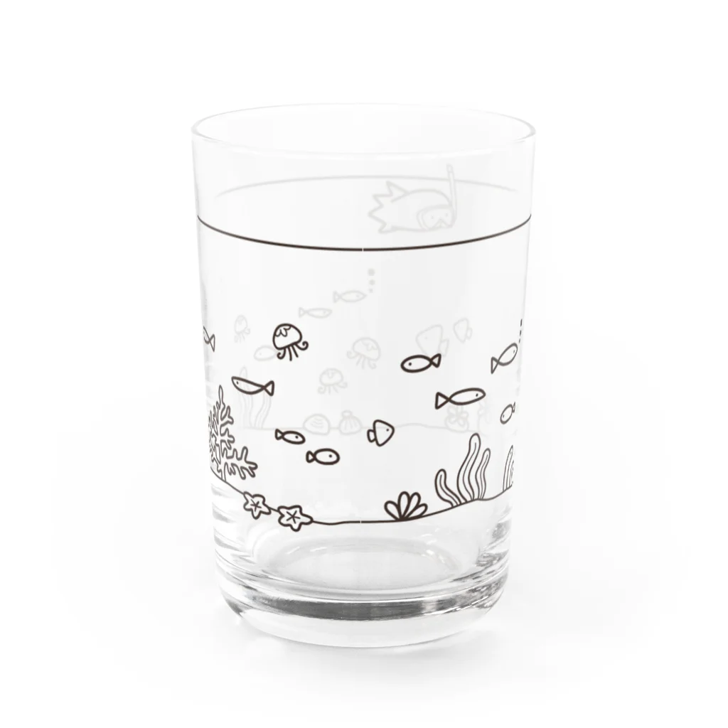 sakumayoshikoの海を泳ぐタコさんウインナー　シンプルグラス グラス反対面