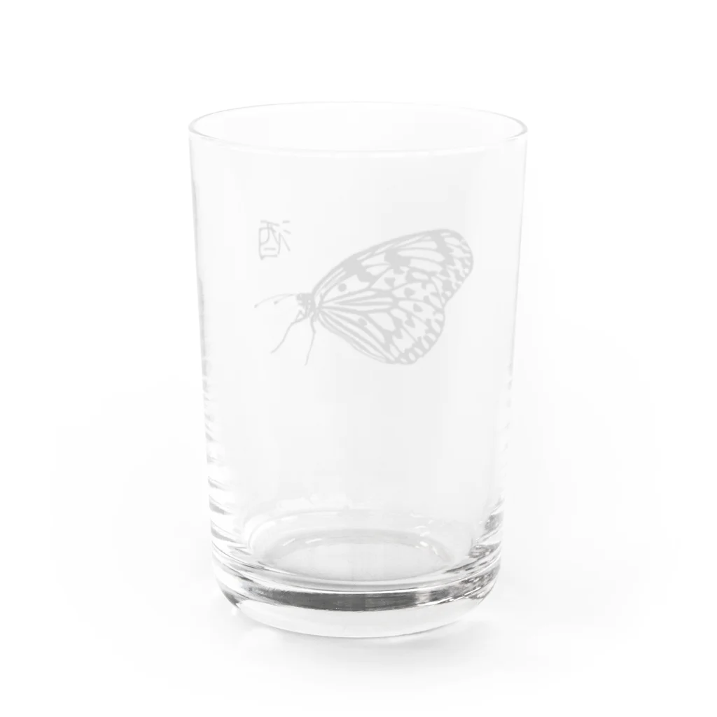 浅葱自由区のオオゴマダラ Water Glass :back