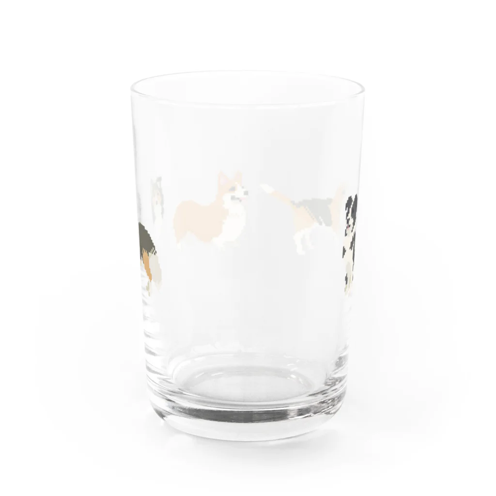 ガラムマサラのドット絵中型犬 Water Glass :back