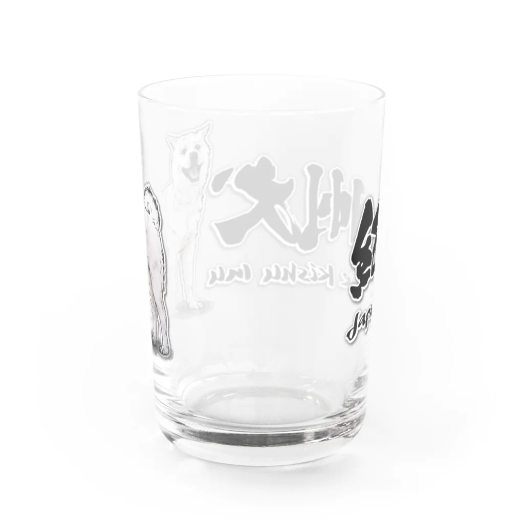 オリジナル工房プリントンの紀州犬 イラストプリント Water Glass :back