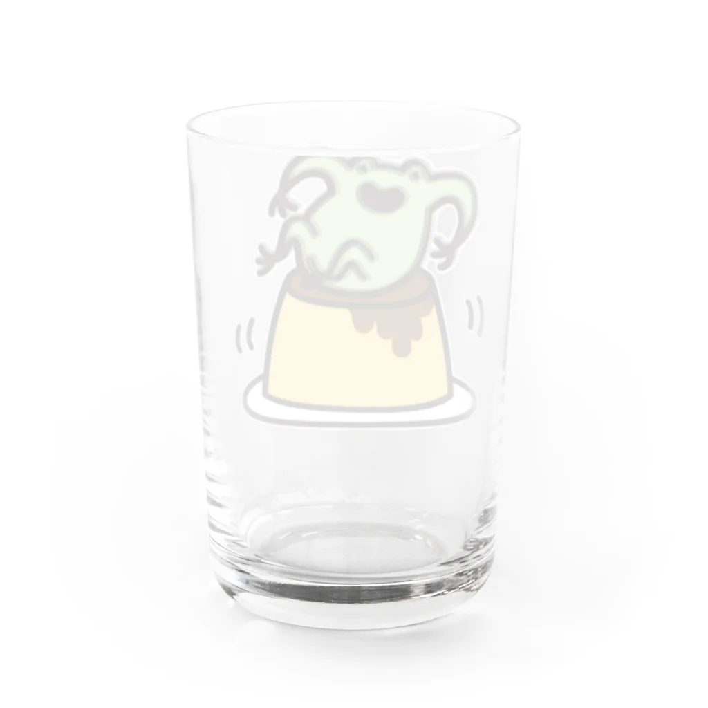 ただとま屋の陽気なカエルとプリン Water Glass :back